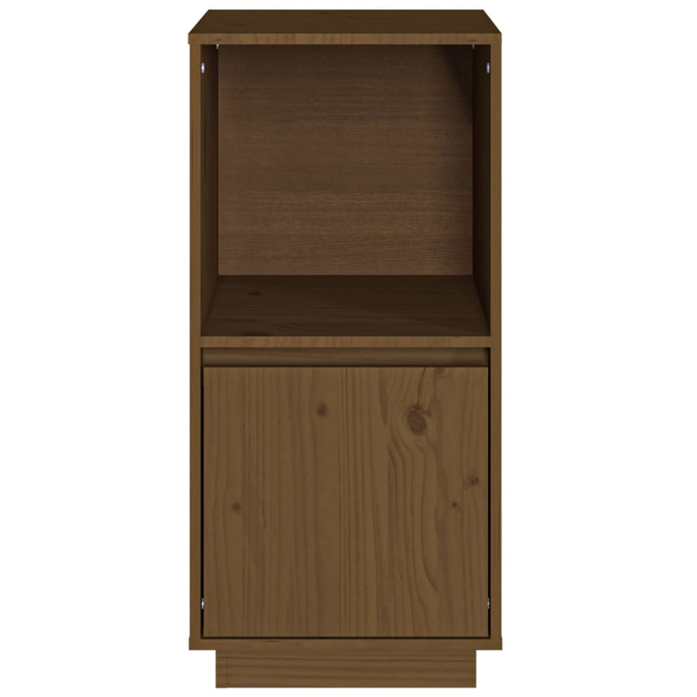 vidaXL Single Door Single Shelf Honey Brown Solid Pine Wood Sideboard Image 3
