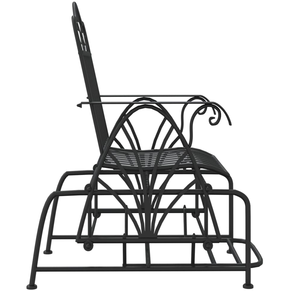 vidaXL Single Seater Black Steel Glider Bench Image 4