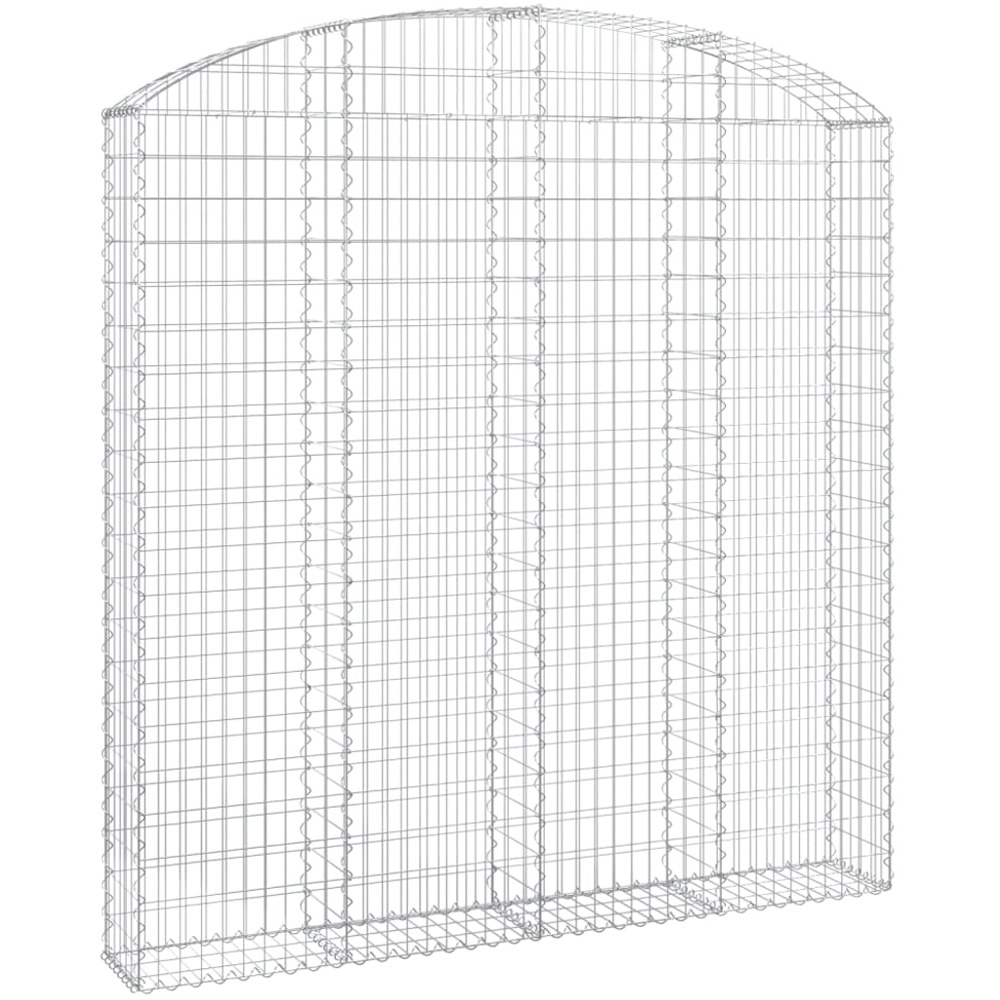 vidaXL Silver Galvanised Iron Arched Gabion Basket 200 x 30 x 200/220cm Image 1