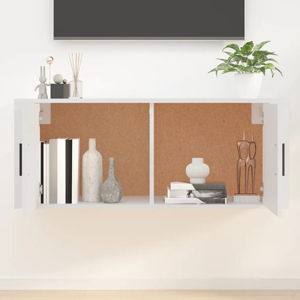 vidaXL 2 Door White Wall Mounted TV Cabinet Image 1