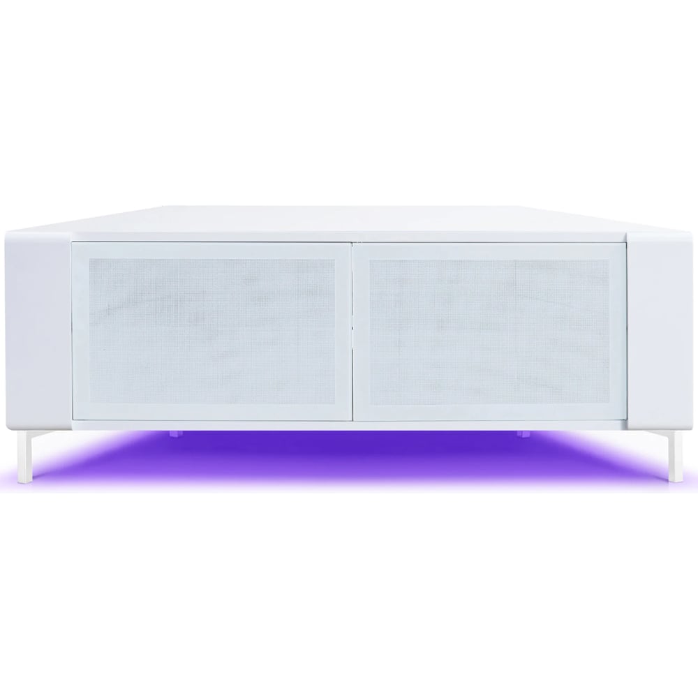 MDA Designs Corvus 2 Door White TV Cabinet with LED Lighting Image 3