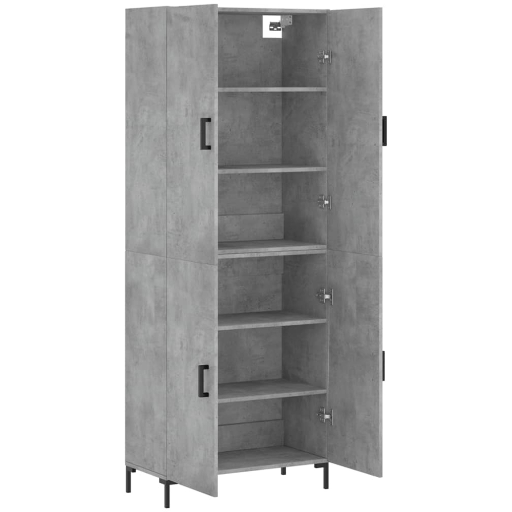 vidaXL 4 Door Concrete Grey Tall Highboard Image 4