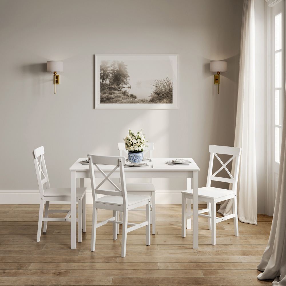 Crawford 4 Seater Dining Set White Image 9
