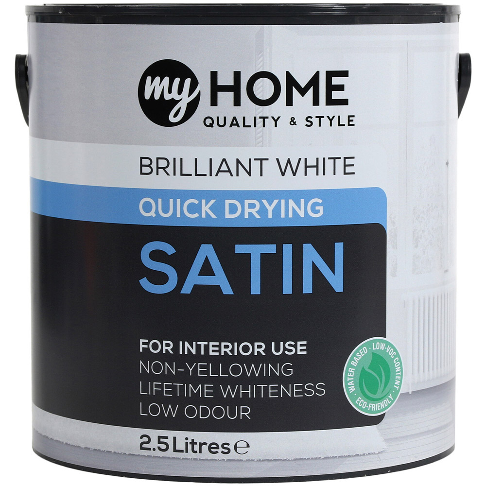 My Home Wood and Metal Pure Brilliant White Satin Paint 2.5L Image 2