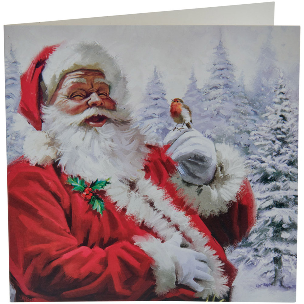 Wilko Traditional Santa Card 15 Pack Image 2