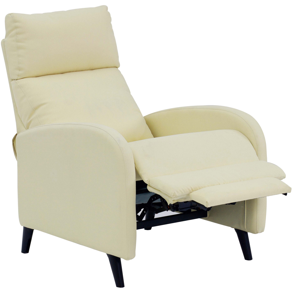 Brooklyn Cream Linen Upholstered Manual Recliner Chair Image 2