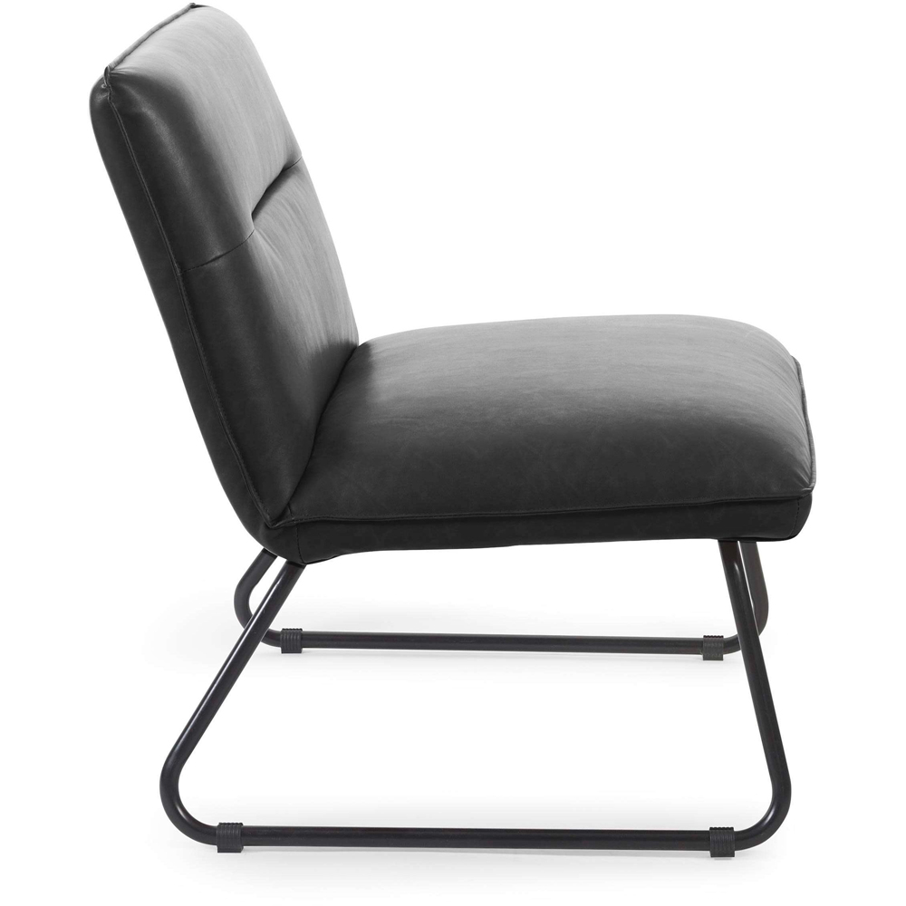 Julian Bowen Saxon Black Faux Leather Lounge Chair Image 4