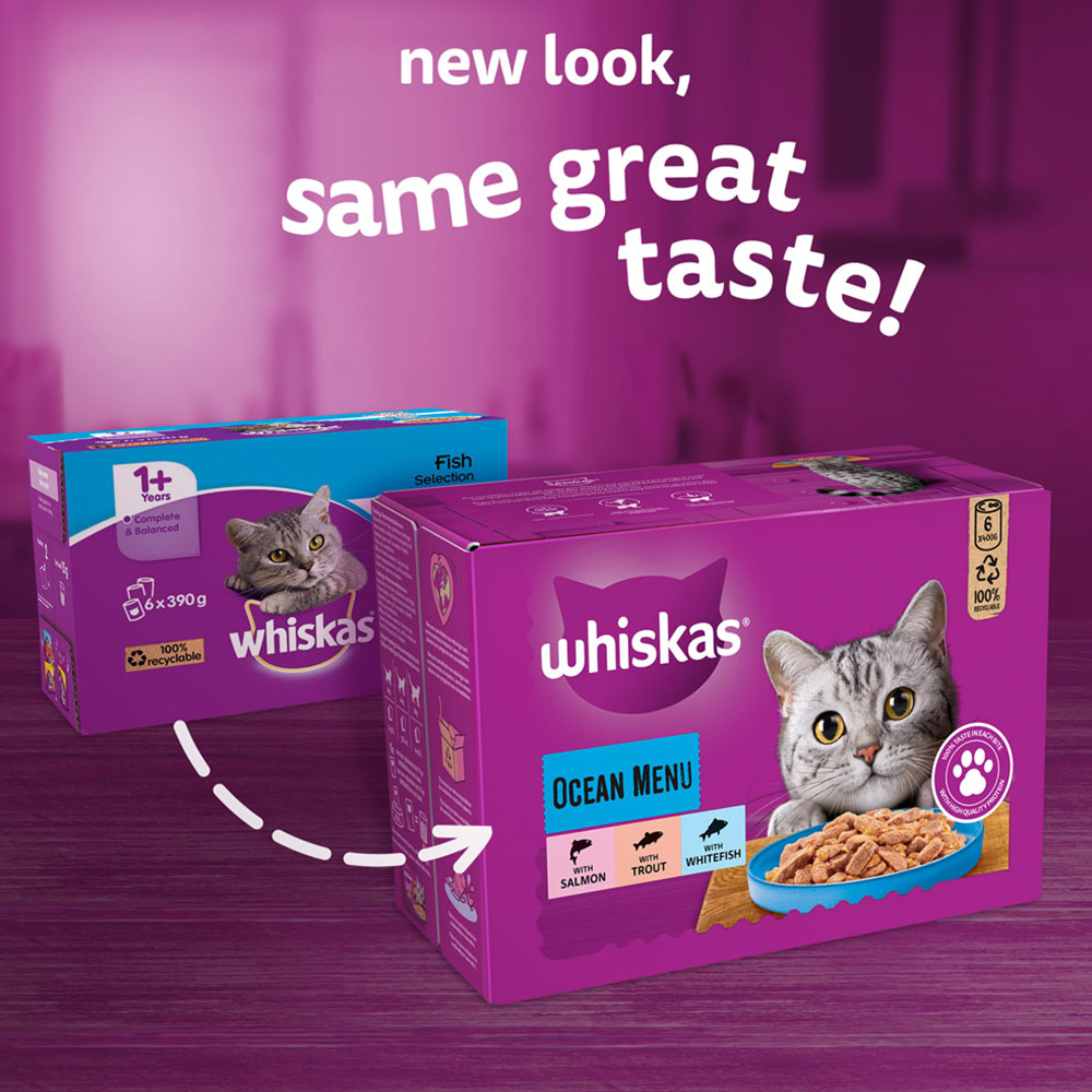 Whiskas Fish Selection in Jelly Adult Tinned Cat Food 400g Case of 4 x 6 Pack Image 9
