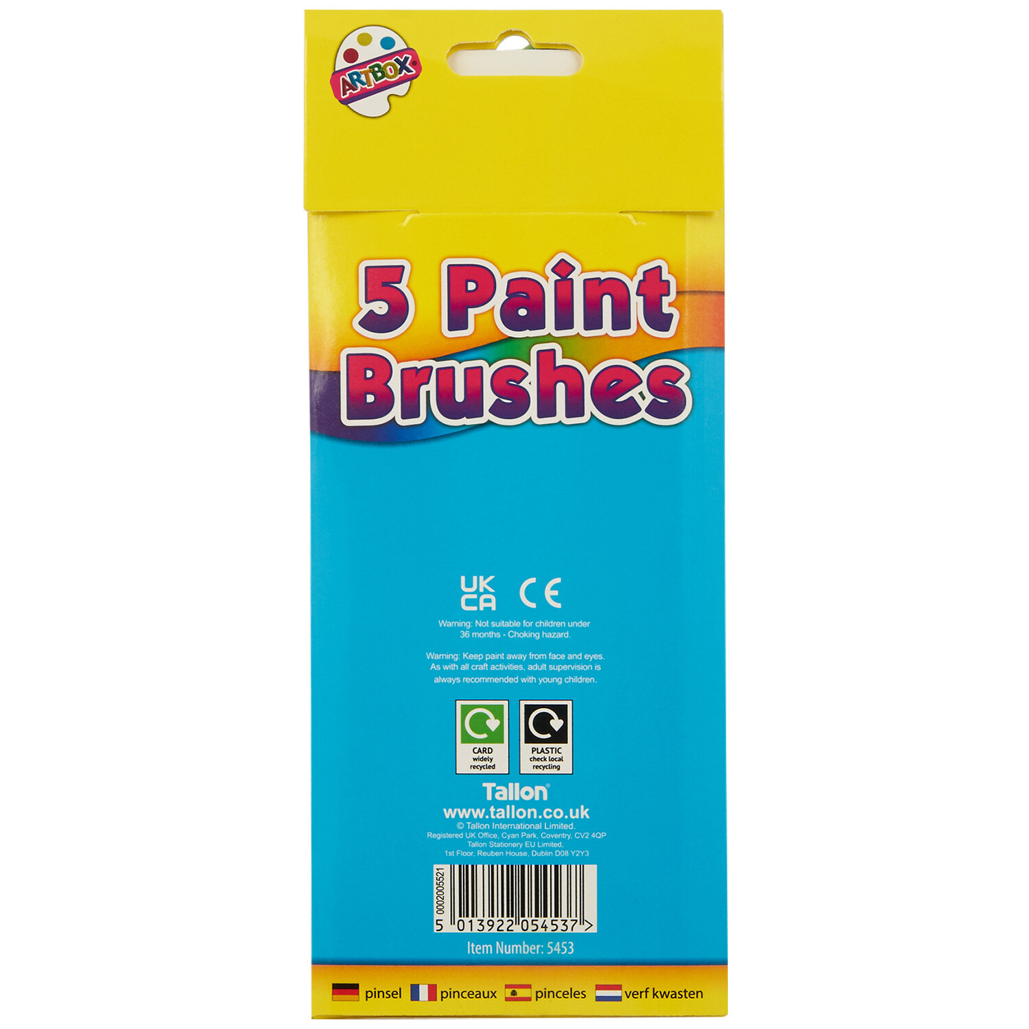 Pack of 5 Assorted Paint Brushes Image 2