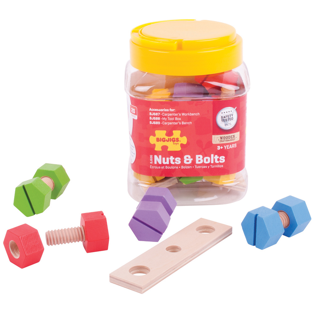 Bigjigs Toys Kids Crate of Nuts and Bolts Image 1