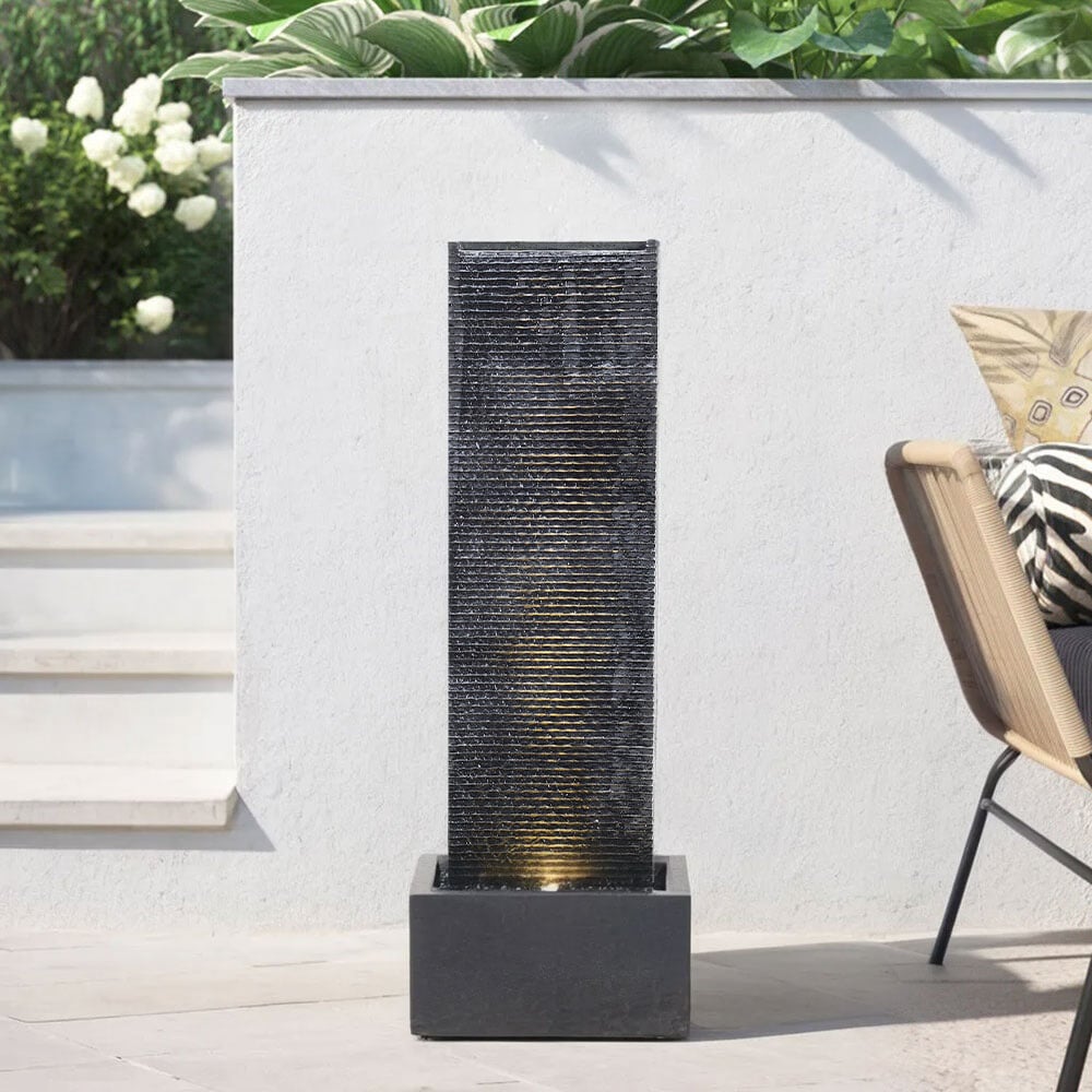 Living and Home LED Stone Standing Outdoor Water Feature Fountain Image 6