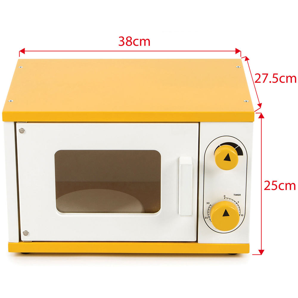 Tidlo Yellow Wooden Toy Microwave Image 4