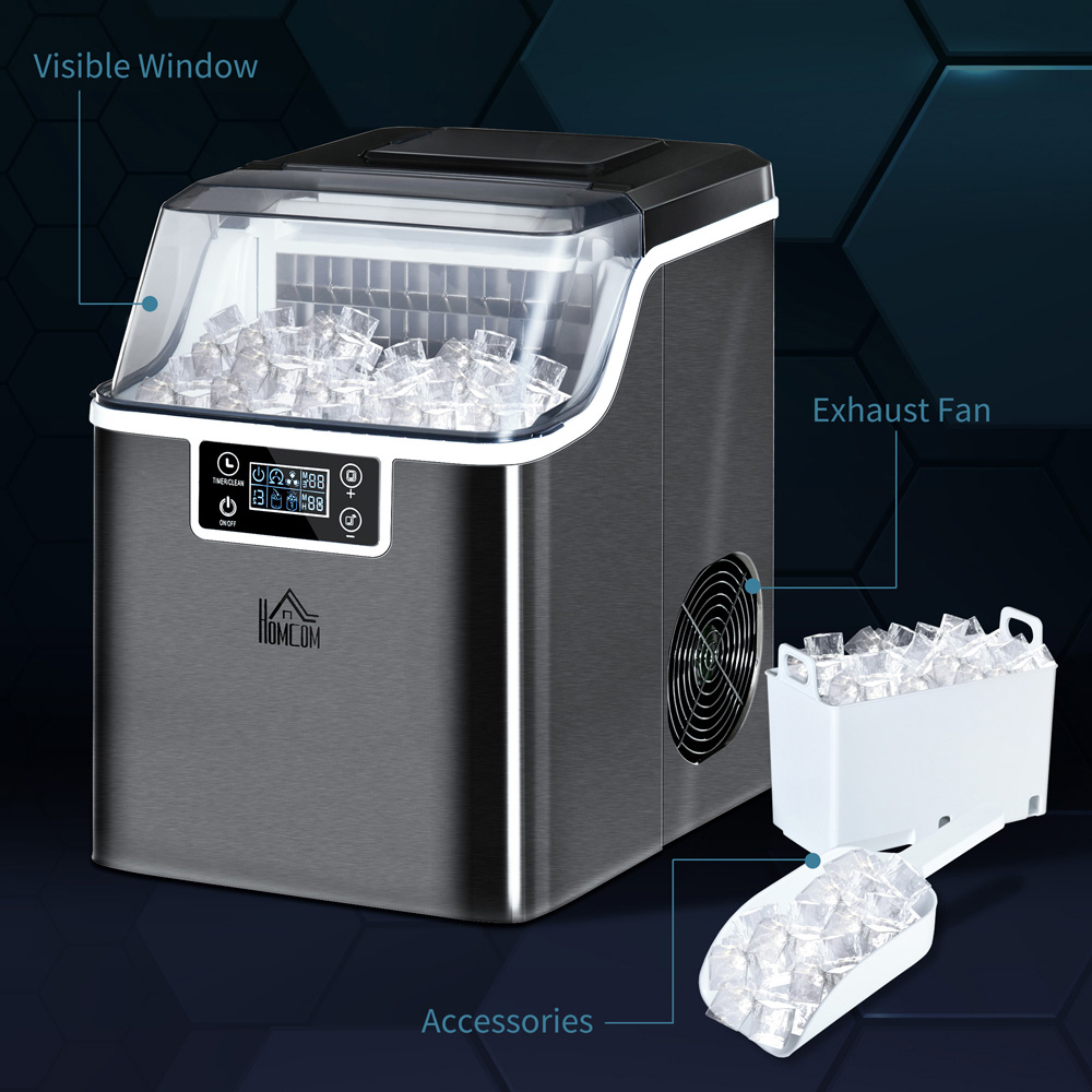 HOMCOM 800-139V70BK Black Counter Top Ice Maker Machine Image 5