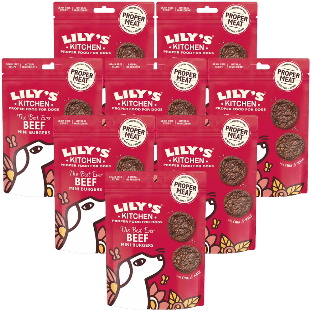 Lily's Kitchen Mini Beef Burgers Dog Treats Case of 8 x 70g Image 1