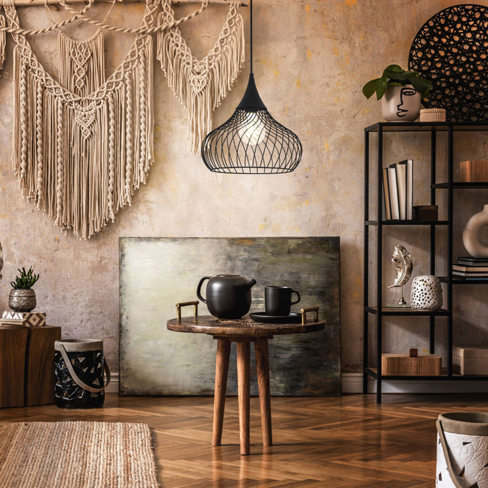 EGLO Staverton Black Teardrop Pendant Light Image 2