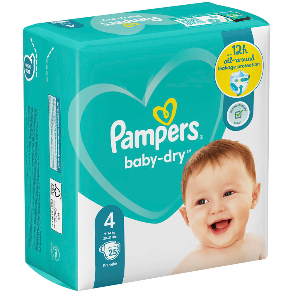 Pampers Baby Dry Nappies Size 4 x 25 Pack Image 3