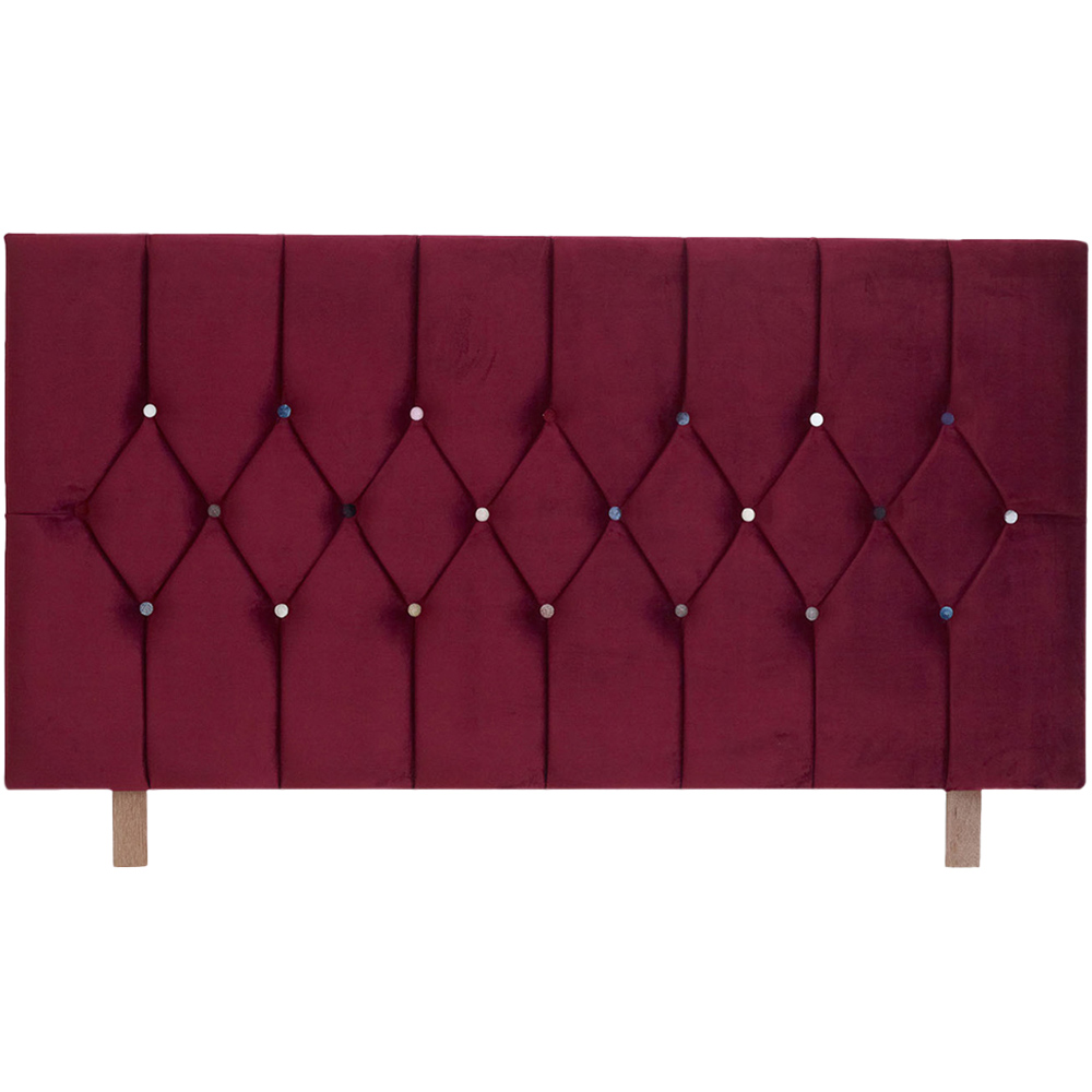Aspire Furniture Catherine Lansfield Boutique Single Berry Brushed Velvet Headboard Image 2