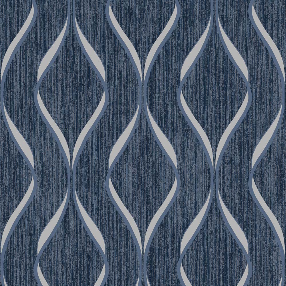 Muriva Indra Wave Blue Wallpaper Image 1