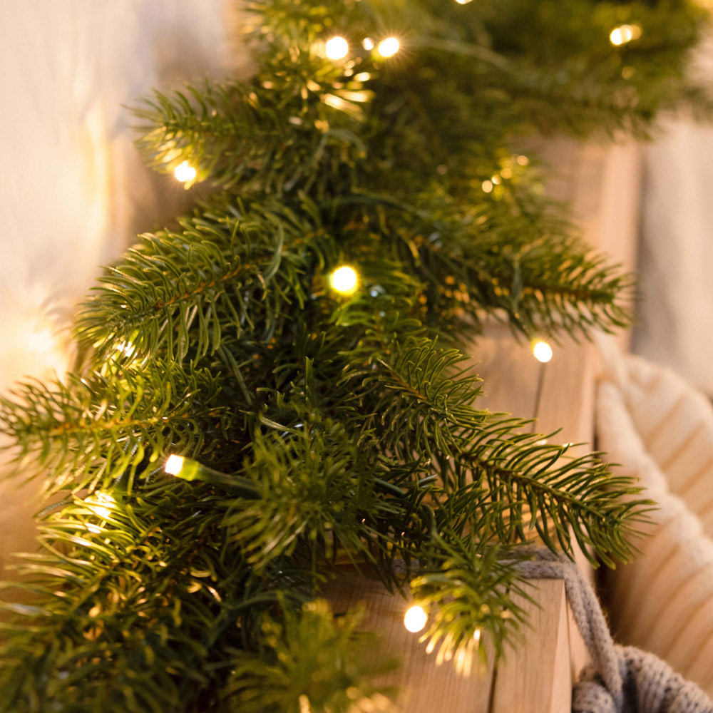 Charles Bentley Warm White LED Christmas Garland 180cm Image 2