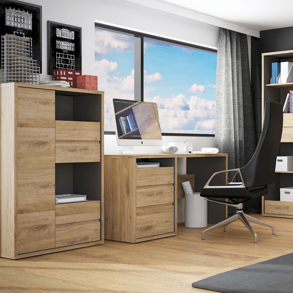 Florence Shetland Single Door 4 Drawer 2 Shelf Display Cabinet Image 8