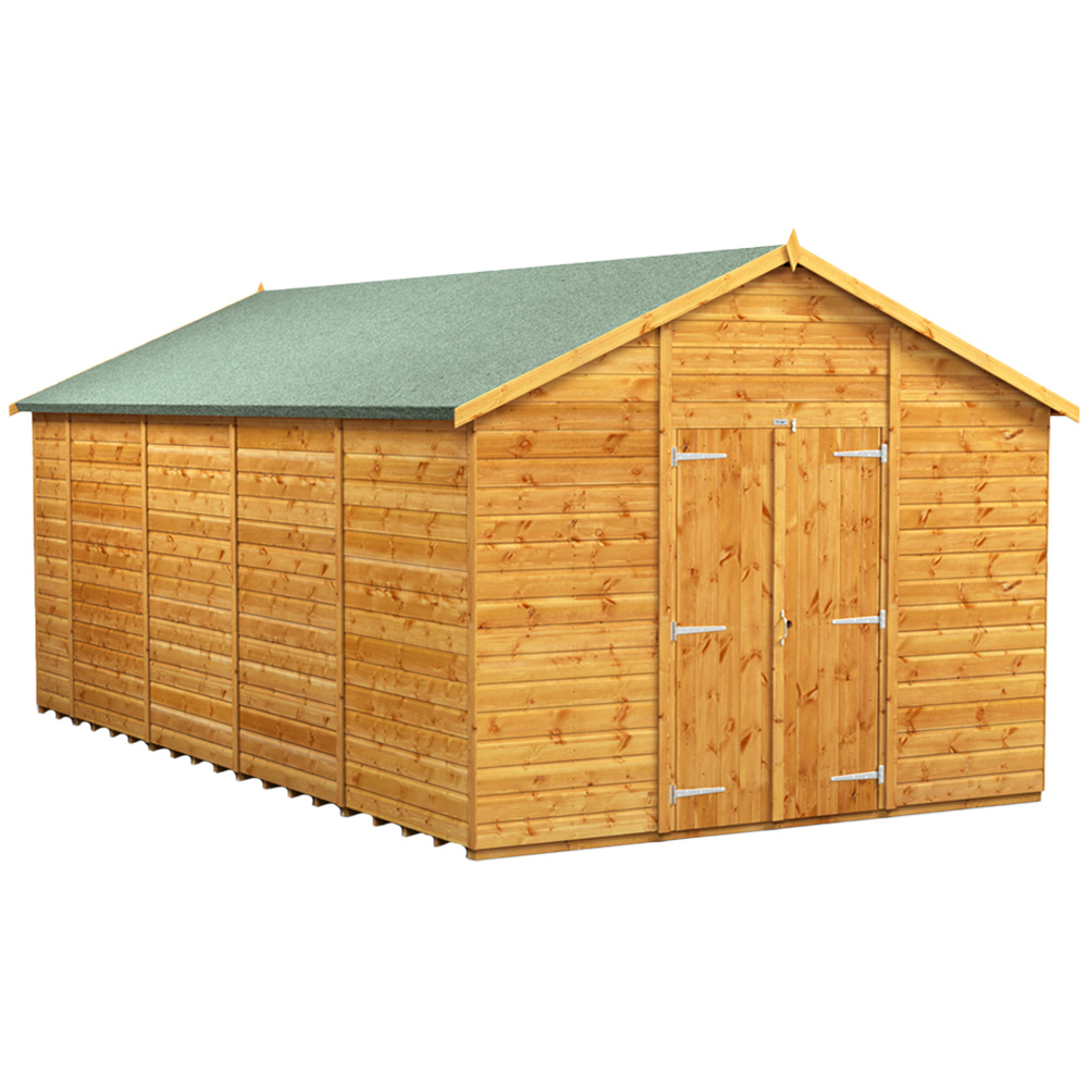 Power Sheds 18 x 10ft Double Door Apex Wooden Shed Image 1