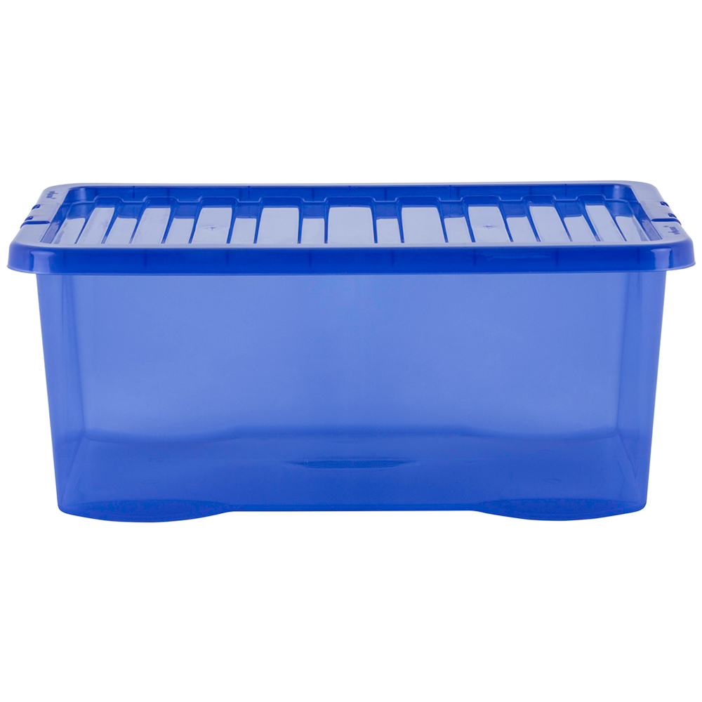 Wham Multisize Crystal Stackable Plastic Blue Storage Box and Lid Set 5 Piece Image 7