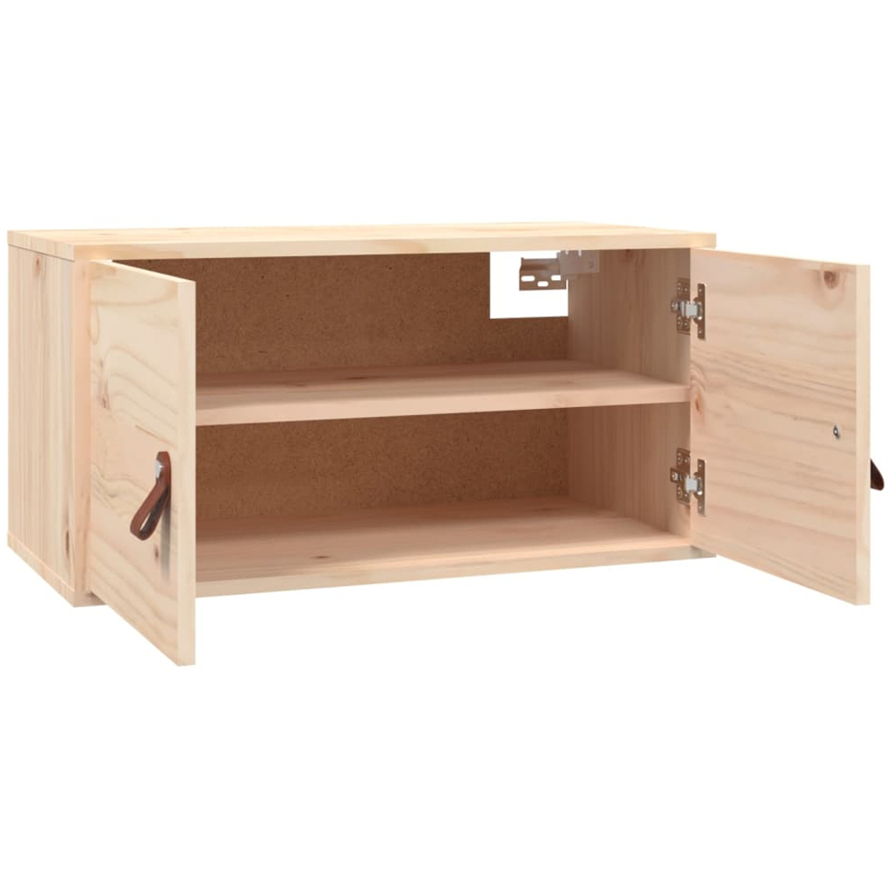 vidaXL 2 Door Natural Pine Wood Wall Cabinet Image 5