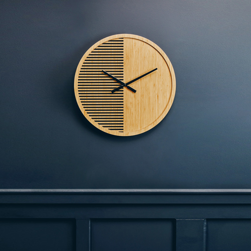 Premier Housewares Vitus Wooden Wall Clock Large Image 2