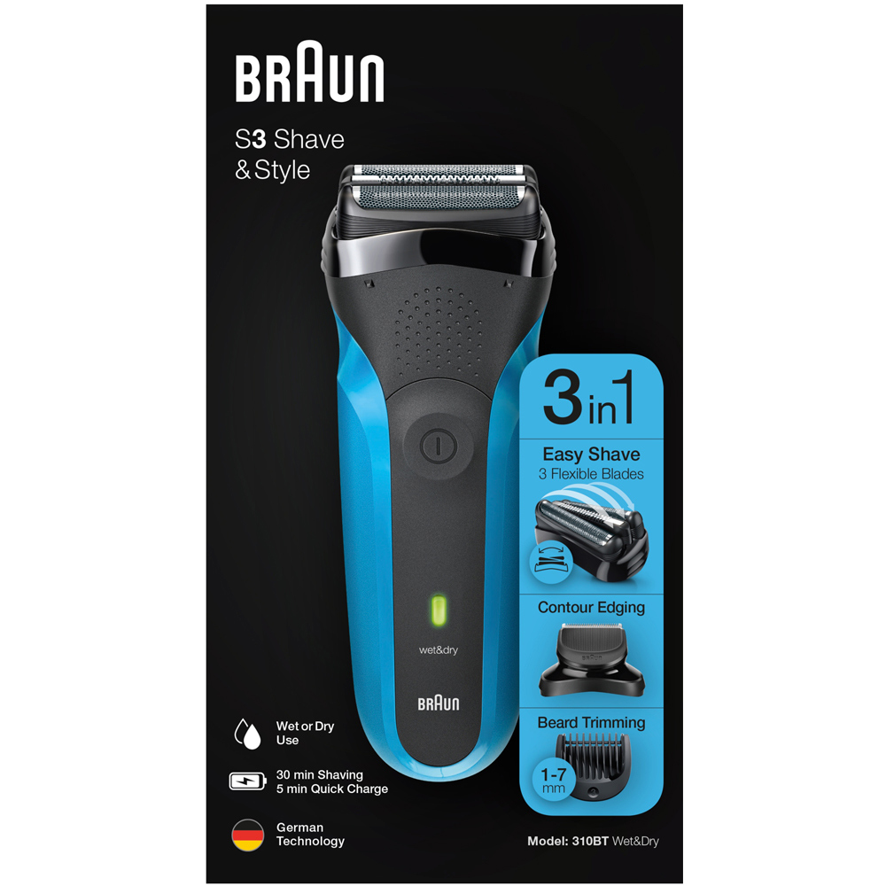 Braun Shave and Style 310BT Electric Shaver Black Image 3