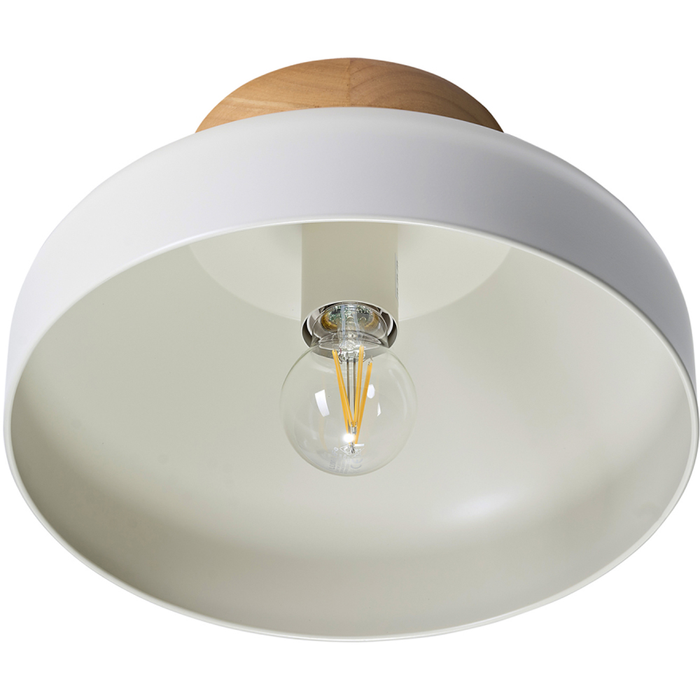 Happy Homewares Muted Dove Grey Contemporary Scandinavian Designed Semi-Flush Ceiling Light Image 3