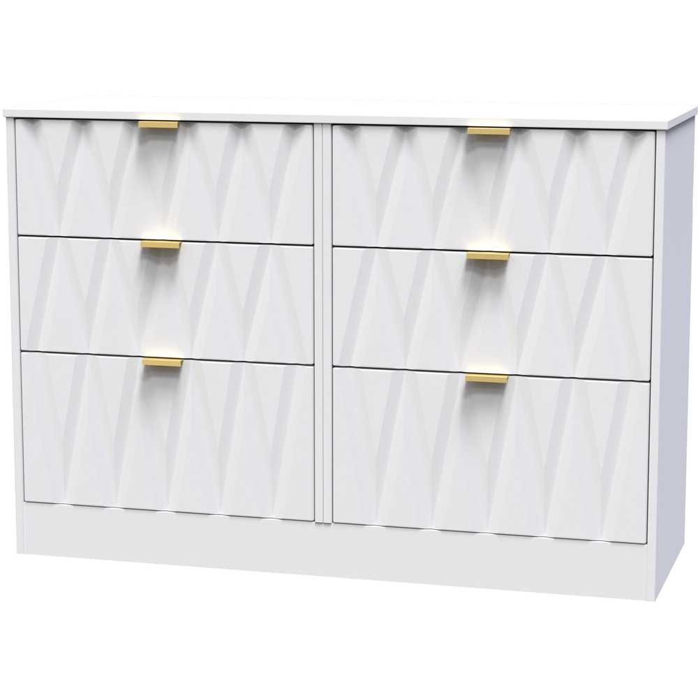 Crowndale Las Vegas 6 Drawer White Matt Chest of Drawers Ready Assembled Image 2