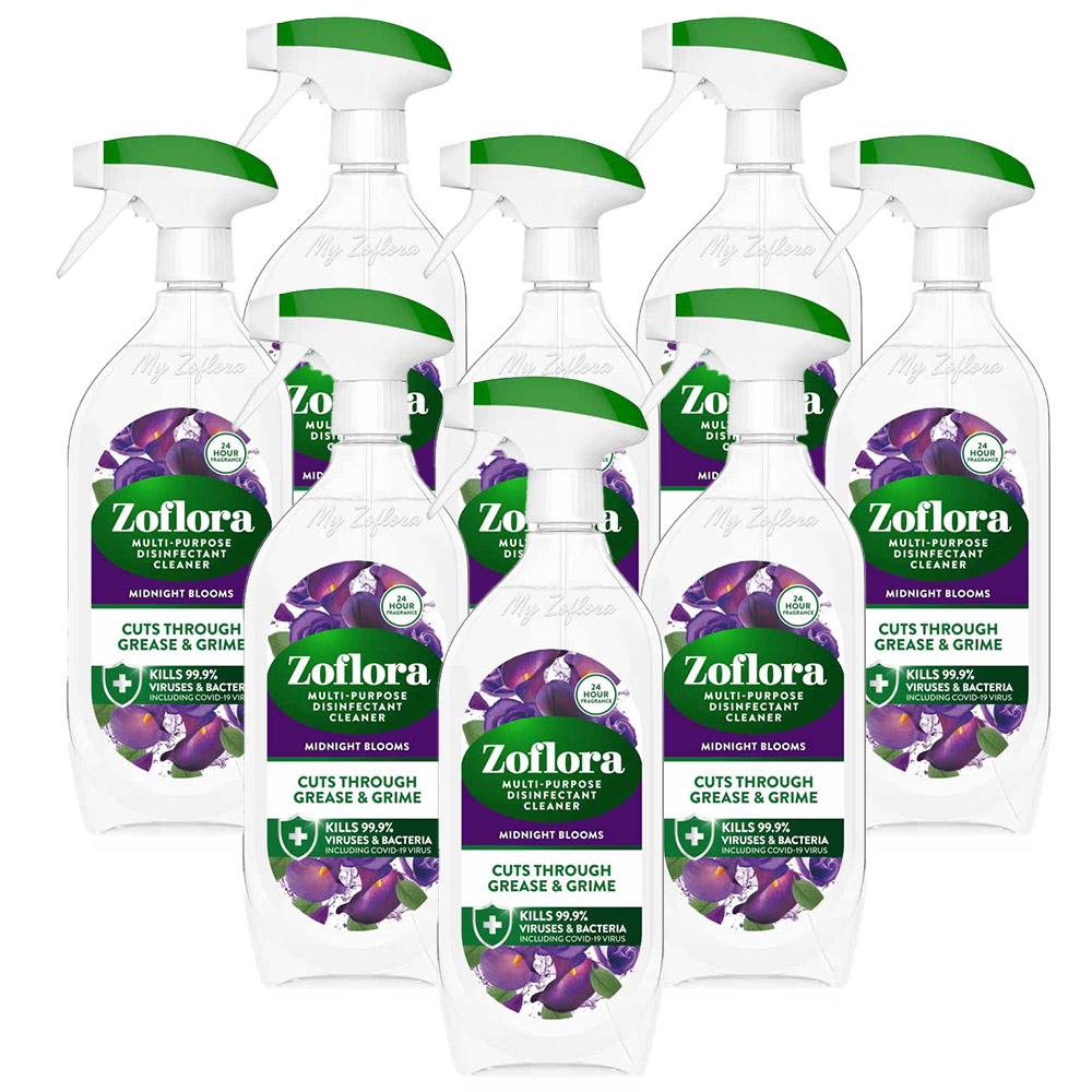 Zoflora Midnight Blooms Multi Purpose Disinfectant Spray Case of 8 x