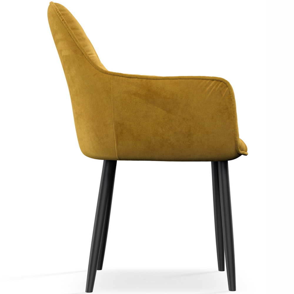 Furniture Online Anika Set Of 2 Mustard Velvet Padded Seat Dining Chair Image 4