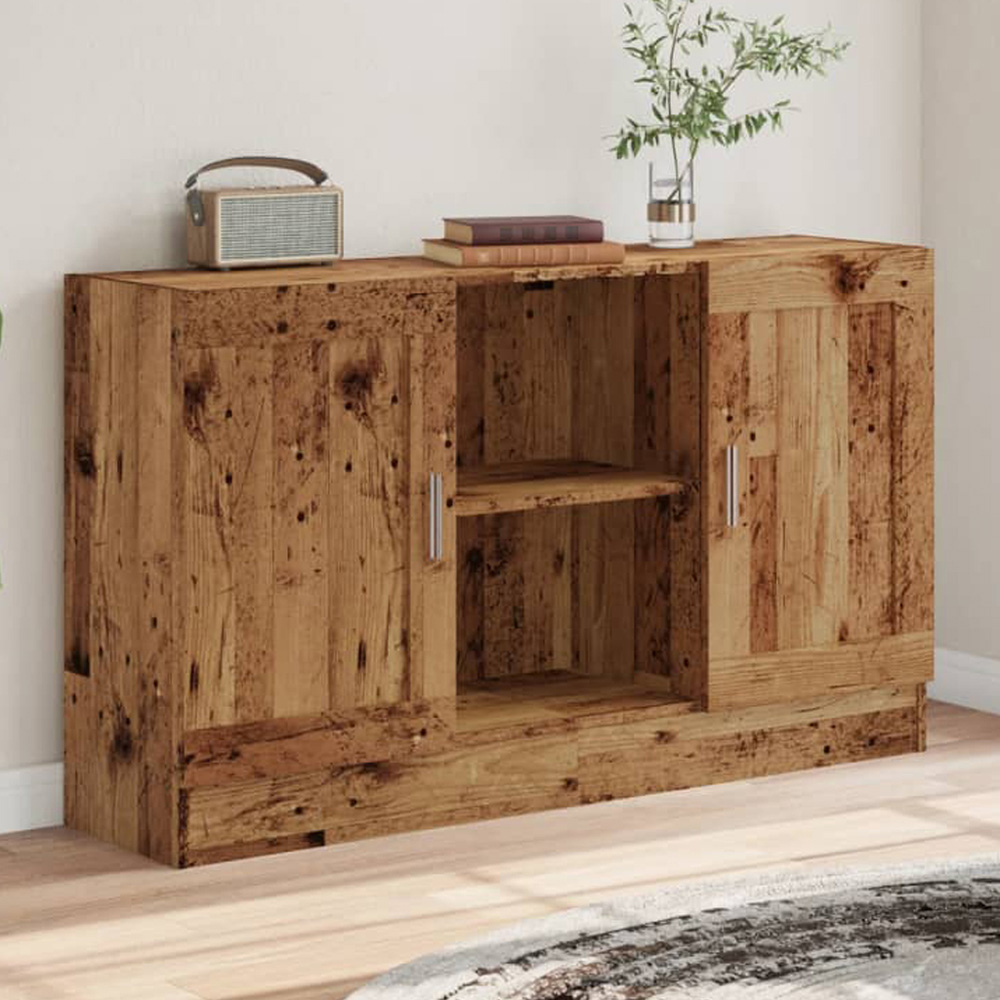 vidaXL 2 Door 2 Open Shelf Old Wood Sideboard Image 1