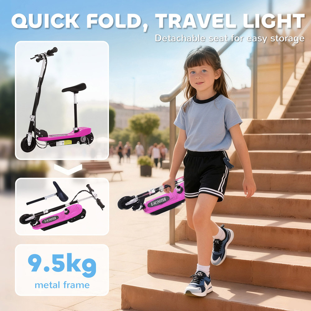 Tommy Toys Pink Foldable Powered Kick Scooter 120W Image 5