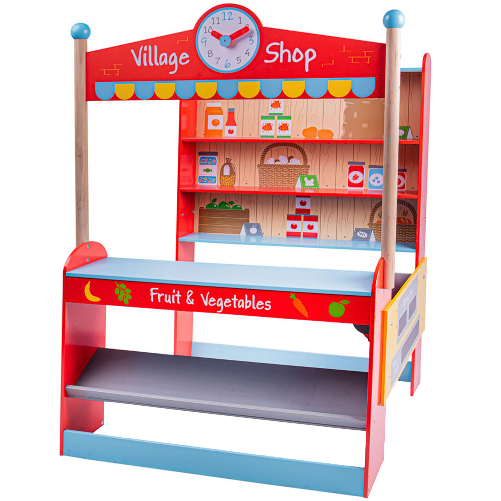 Bigjigs Toys Wooden Village Play Shop Red Image 1