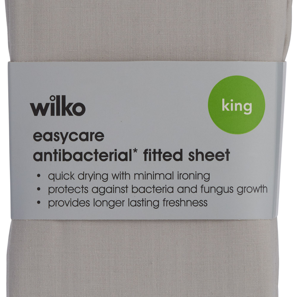 Wilko King Silver Anti-bacterial Fitted Bed Sheet Image 5
