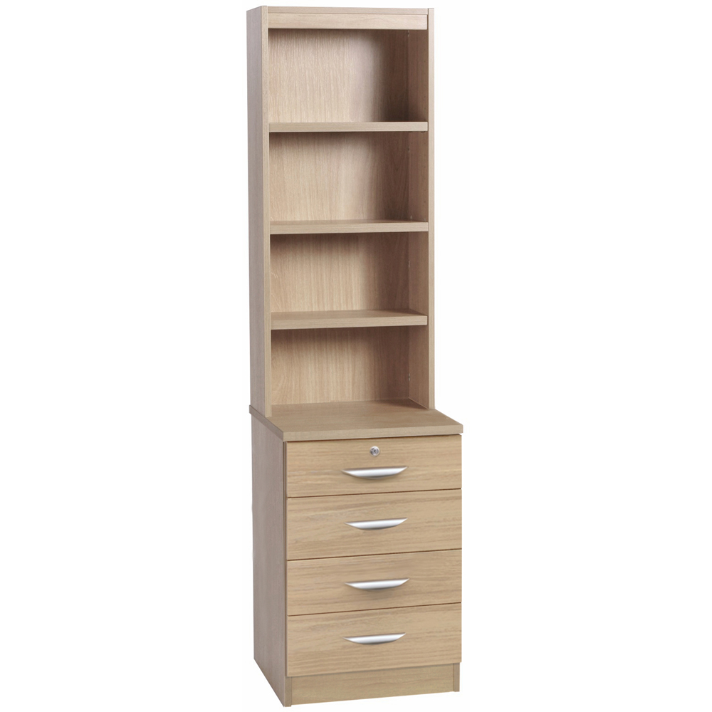 R White Cabinets 4 Drawer 4 Shelf Brown Storage Unit Image 2