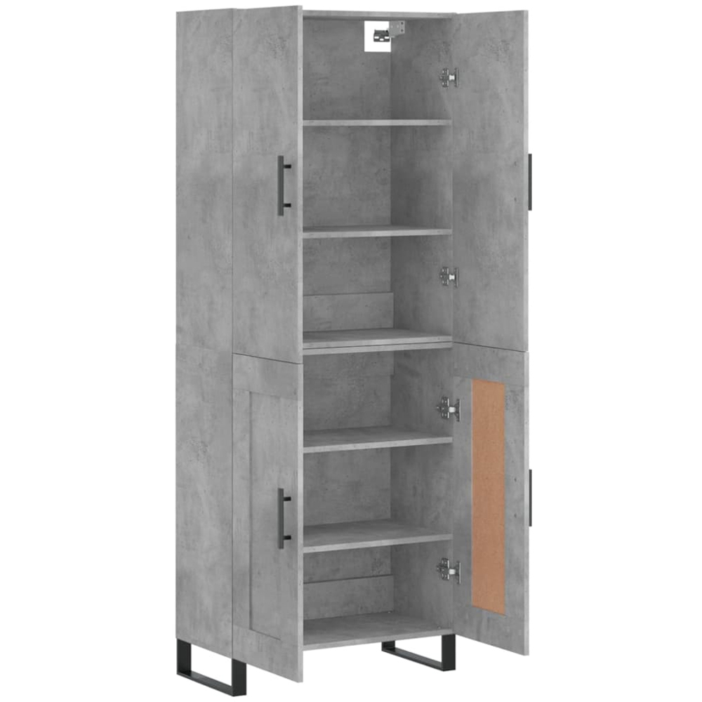 vidaXL 4 Door Concrete Grey Tall Highboard Image 4