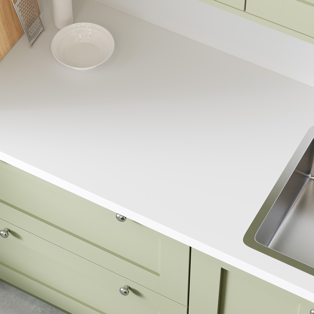 Options Plus Pure White Post-Formed Laminate Kitchen Upstand 3000 x 100 x 20mm Image 4