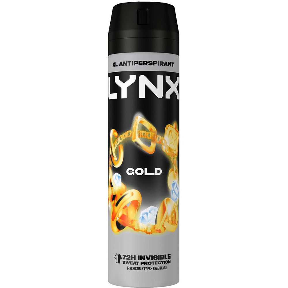 Lynx Gold 72H Protection Anti-Perspirant Anti-White Marks Deodorant Spray 200ml 30 Pack Image 2