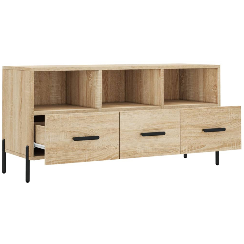 vidaXL 3 Drawer 3 Shelf Sonoma Oak TV Cabinet Image 6