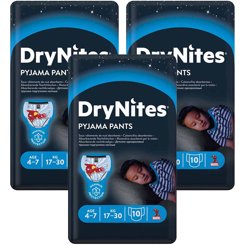 Huggies DryNites Pyjama Pants Boys 4 to7 years 10 Pack Case of 3 Image 1