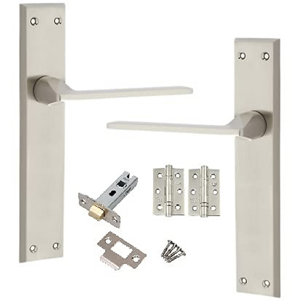 Golden Grace Satin Vector Latch Door Handle Set Image 1