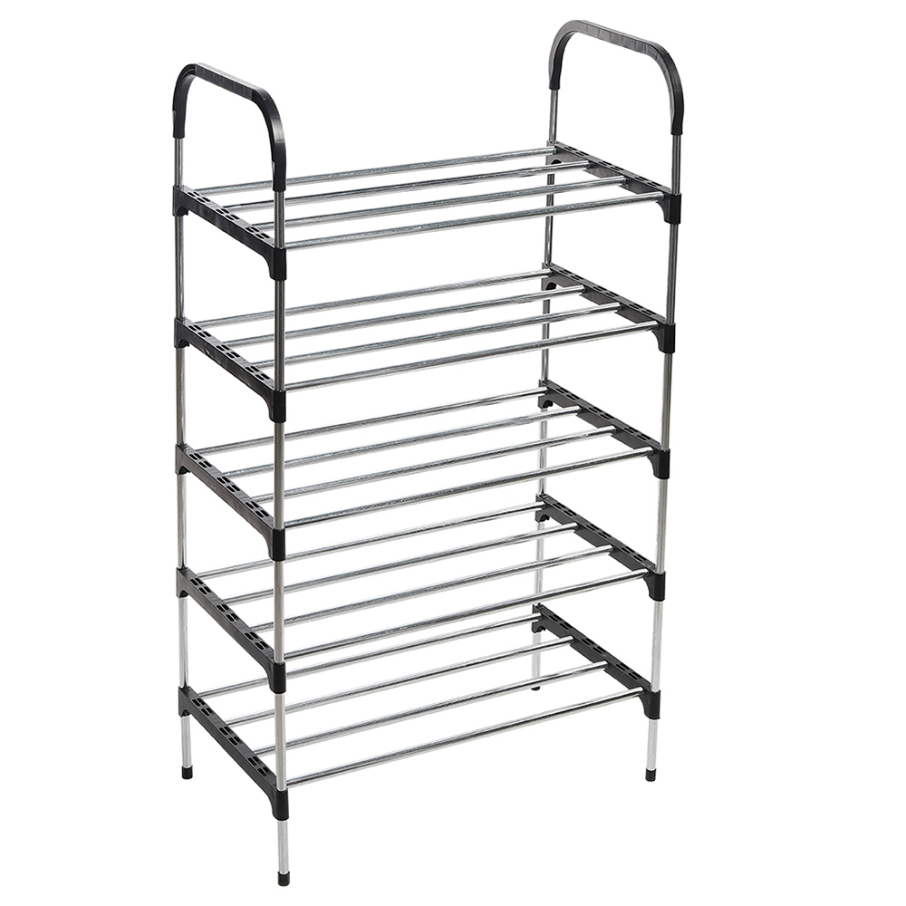 Living And Home WH0732 Black Metal Multi-Tier Shoe Rack Image 3
