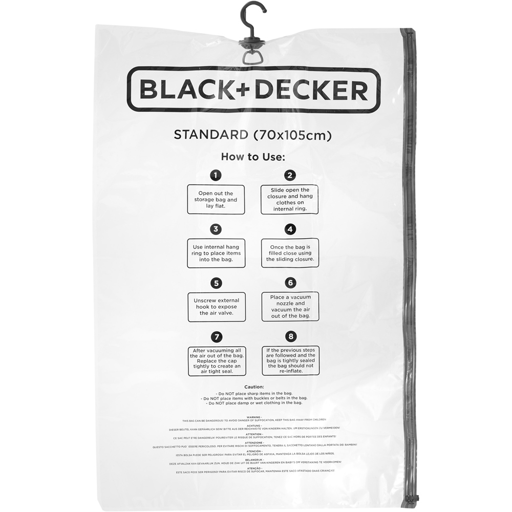 Black + Decker Clothes Rail with Hanging Vacuum Bag Image 5