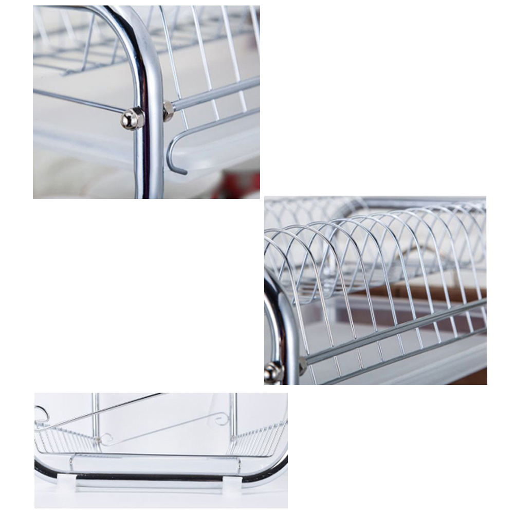 Living And Home WH0698 Green Chrome Dish Rack Multi-Tiered Image 5