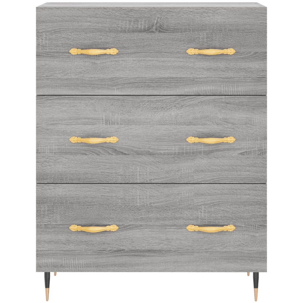 vidaXL 3 Drawer 3 Shelf Grey Sonoma Tall Highboard Image 8