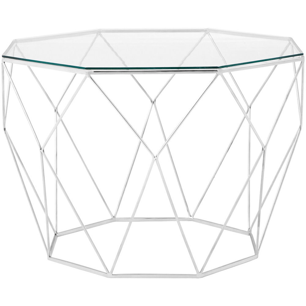 Premier Housewares Shalimar Silver Octagonal Coffee Table Image 2