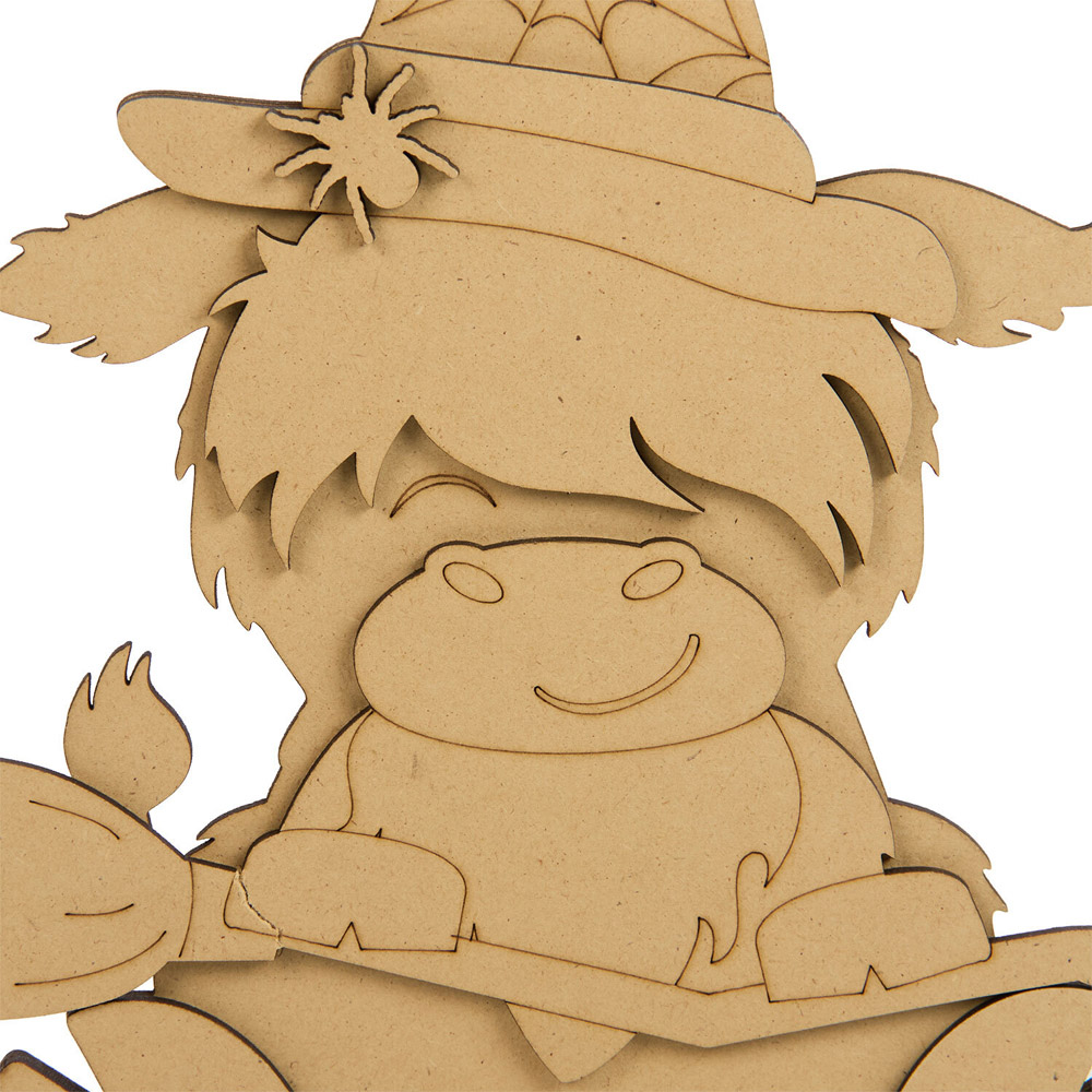 Decorate Your Own Halloween Highland Cow Decoration Natural Image 3